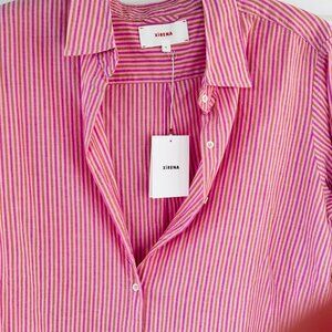 NWT Xirena Rose Dawn Stripe Beau Shirt, Size Small